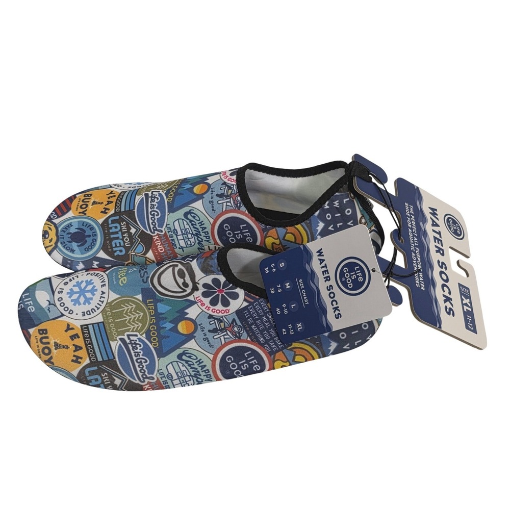 Life is Good Water Socks XL 11-12 Beach Pool Swim Shoes New
